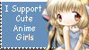 Stamp that says 'I support cute anime girls'